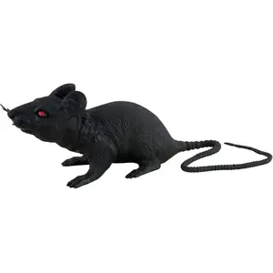 PTITCLOWN RAT PLASTIQUE NOIR 17 CM pas cher