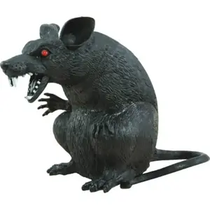 Plastic Halloween Rat met Rode Oogjes pas cher