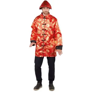 Costume adulte homme en chinois L-XL rouge et doré or (x1) REF/44434- ... pas cher