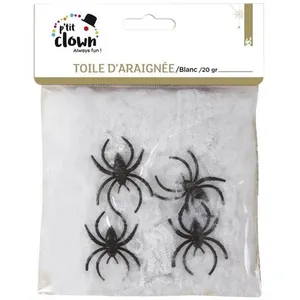 Décoration fête d'Halloween avec toile d'araignée blanche de 20gr (x1) REF/32720 pas cher