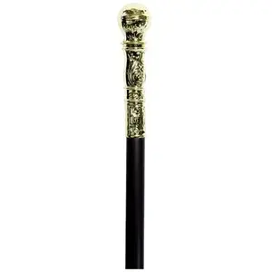 Canne noire à pommeau décoré - Mixte - Couleur ArgentVendu parcdiscount