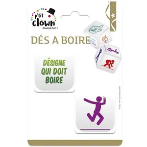 Jeu de 2 dés à boire (x1) REF/52013 ptit clownVendu parfnac-be
