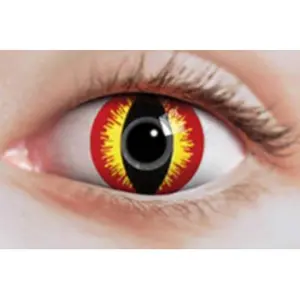 Lentilles de contact reptile jaune et rouge taille unique pas cher