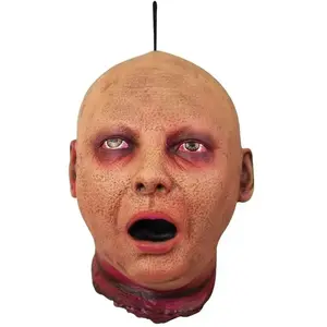 SUSPENSION TÊTE DE MORT-VIVANT 55 CM - DECORATION DE FETE HALLOWEEN BLANC pas cher
