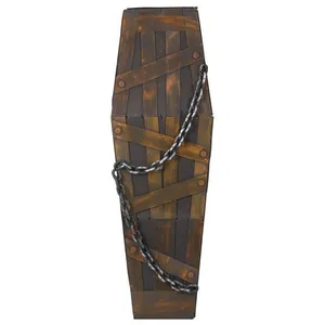 CERCUEIL EN EVA 160CM Marron, Chocolat- DECORATION DE FETE HALLOWEEN pas cher