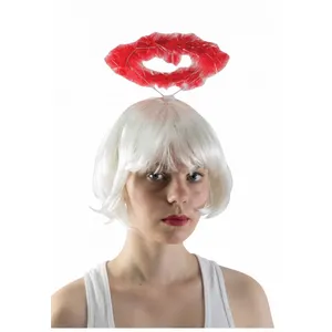 Serre tête halo d'ange - Accessoire de déguisement - Rouge - Adulte pas cher