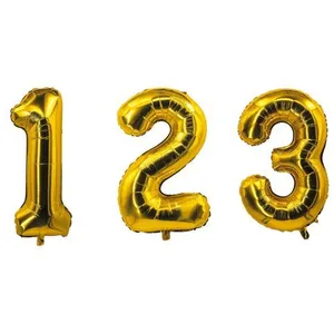 PROCOS BALLON ALU CHIFFRE - OR - 85 CM - 2 (HÉLIUM) pas cher