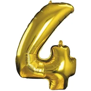 P'TIT Clown re70004, Ballon alu mylar 30cm CHIFFRE 4, Or pas cher