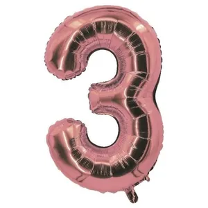 Ballon - PTIT CLOWN - re70123 - Chiffre 3 - Rose Gold - 30cm pas cher