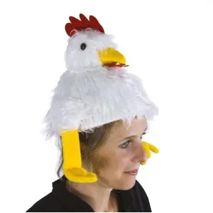 Chapeau en Fourrure - Poule Blanche pas cher