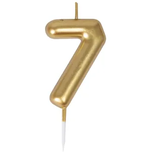 Bougie anniversaire - PTIT CLOWN - Chiffre 7 - Or - 9 x 5 cm - Décorat... pas cher