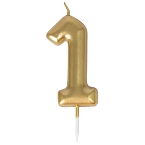 Bougie anniversaire - PTIT CLOWN - Chiffre 1 - Doré - 9 x 5 cm - Décor... pas cher