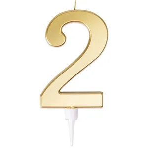 P'TIT Clown re23952 - Bougie anniversaire Géante OR chiffre 2Vendu parrakuten
