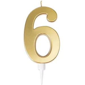 Comparateur de prix : Bougie anniversaire - PTIT CLOWN - Géante - Or - Chiffre 6
