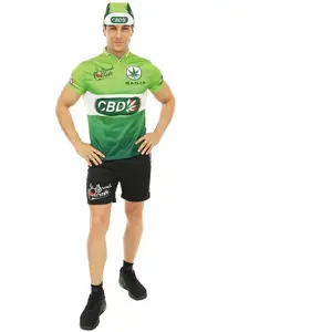 Retro Wieleroutfit Groene Trui - incl. Broek en Petje - Maat S-M pas cher