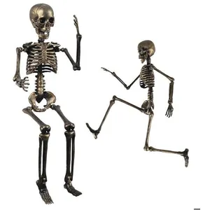 Squelette Articulé Halloween - PTIT CLOWN - 23569 - Effet Bronze Vieilli - Accessoire Maison Hantée Déco - Plastique - 40 cm pas cher
