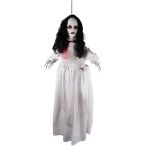Automate Poupée à tête coupée à suspendre - PTIT CLOWN -Déco Halloween Animé Sonore Lumineux - Animatronique - Animatronics-100 pas cher