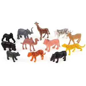 Lot de 4 mini animaux zoo - PTIT Clown - Multicolore - Pour enfants - Mixte pas cher