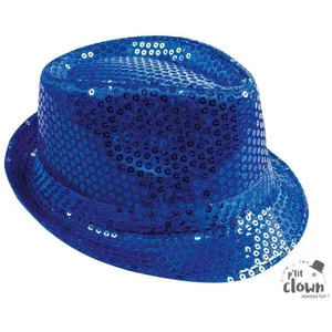Chapeau Borsalino en tissu sequins pour adulte - Bleu - PTIT CLOWNVendu parcdiscount