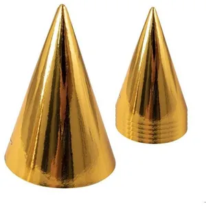 Chapeau pointu carton - lot de 6 - or - PTIT CLOWN - 21801 - Accessoire de Fête pas cher