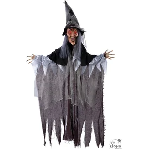 PTIT CLOWN - 22227 -  Automate Halloween Sorcière à suspendre - animé sonore lumineux - 140 cm - Piles non incluses pas cher
