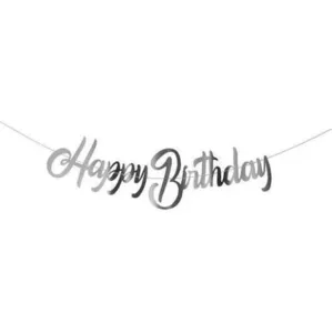 P'TIT Clown re22581 - Guirlande Happy Birthday Argent