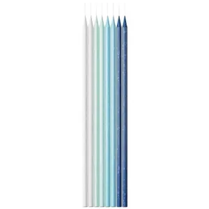 P'TIT Clown re22578 - Lot de 24 grandes bougies bobèche bleu pailleté pas cher