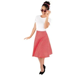 PTIT CLOWN 1 Set années 50 rouge et blanc avec jupe, lunettes, bandeau pour cheveux REF/22693 (Déguisement femme)Vendu parcdiscount