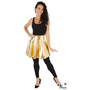 PTIT CLOWN Jupe dorée or métallisée REF/22684 (Accessoire déguisement femme) Thème Disco/Années 80...Vendu parcdiscount