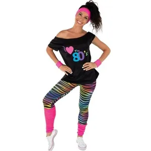 Déguisement femme années 80 - PTIT CLOWN - Set avec t-shirt, legging, ...Vendu parcdiscount