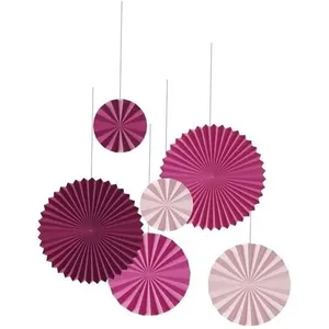 P'TIT Clown re22631 - Lot de 6 rosaces à suspendre rose