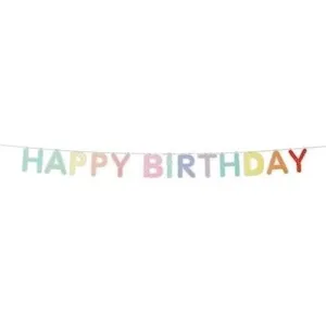 P'TIT Clown re22639 - Guirlande Happy Birthday Multicolore 3D