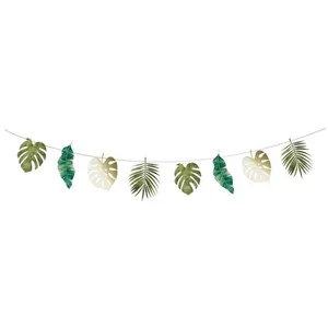 Guirlande feuilles tropicales - PTIT CLOWN - 3m - Vert - Feuilles artificielles - Pour déco intérieur/extérieur pas cher