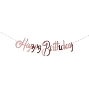P'TIT Clown re22618 - Guirlande Happy Birthday Rose Gold