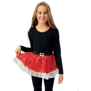 Tutu de Noël rouge avec sequins - PTIT CLOWN - Enfant fille - Taille u... pas cher