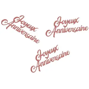 Confettis Pailletés - PTIT CLOWN - Joyeux Anniversaire - Rose Gold - Lot de 30 - 3 cm