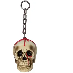 Crâne suspendu Halloween - PTIT CLOWN - 40 cm - Chaîne incluse - Décoration effrayante - Ambiance immersive pas cher