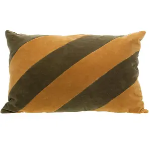 Coussin bande trio Kaki 40x60 cm - Amadeus pas cher
