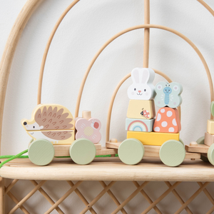Petit train à empiler et tirer en bois pas cher