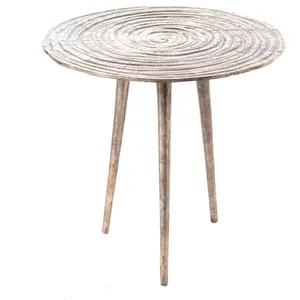 Bout de canapé rond Bao - Amadeus - Aluminium - Blanc - 45x45x43 cm pas cher