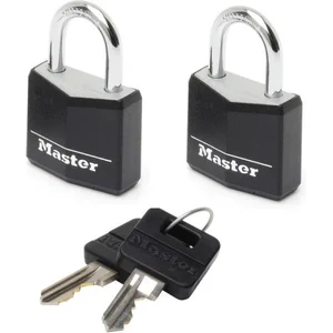 MasterLock Hangslot - Massief Aluminium - Zwart - 11mm - 2 stuks - 9120EURTBLK pas cher