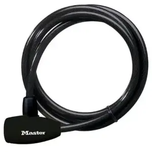 Master lock 8154eurd câble à boucles en acier tressé noir 1.80 m niveau de securite 5 10 pas cher