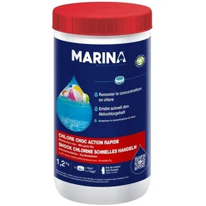 MARINA Chlore Choc Action Rapide Galets 20g - 1,2kg PiscineVendu parcdiscount