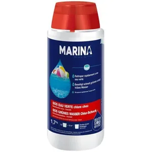 MARINA Sos eau verte Granulés 1,7KG Piscine - Chlore Choc Granulés pas cher