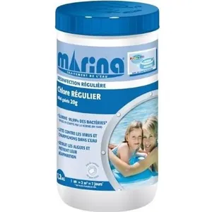 Chlore régulier mini-galets de 20g Marina - 1,2kg pas cher