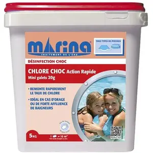 Chlore choc Action Rapide Marina 5kg - Mini Galets de 20g pas cher