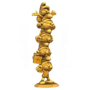 Plastoy Collectoys - Colonne de Schtroumpfs Gold pas cher