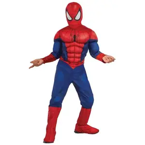 RUBIE'S - SPIDER-MAN - Marvel officiel - Déguisement pour enfant de luxe Spider-Man. Taille 3-4 ans. Costume avec combinaison aux muscles rembourrés + cagoule attache velcro + couvre-bottes intégrés