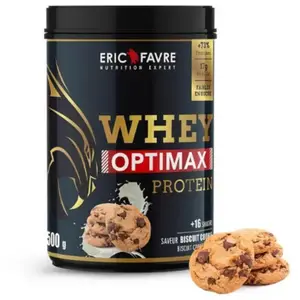 Whey concentrée Eric Favre - Whey Optimax Protein - Biscuit Cookie 500g pas cher