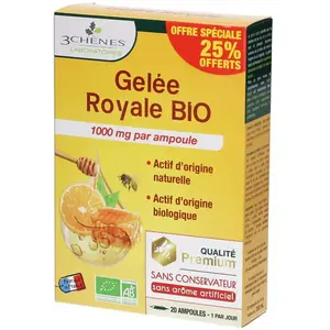 3 Chênes Ampoule Hiver Gelée Royale 20 ampoules 25% offerts pas cher